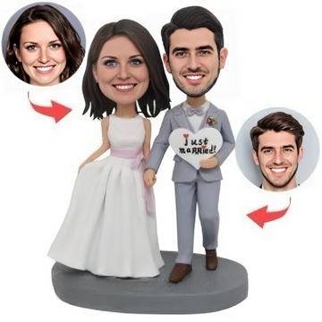 Wedding Couple Just Married Custom Bobblehead