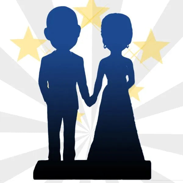 Fully Customizable 2 person Custom Bobblehead With Engraved Text for Couple