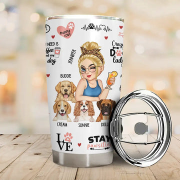 Best Dog Mom - Personalized Puppy Love Tumbler