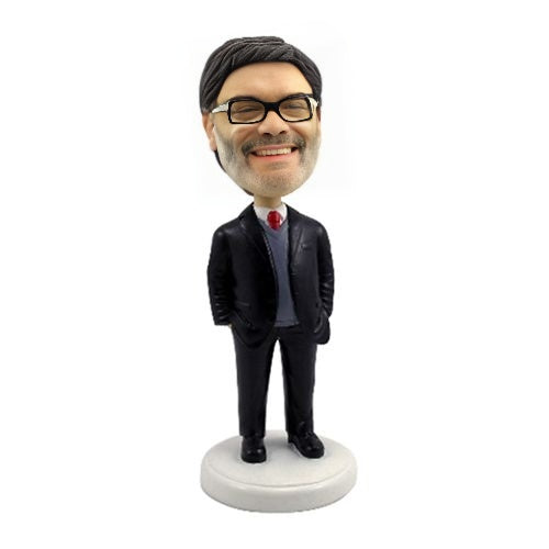 Male Occupation In Business Suit With Sweater Bobblehead