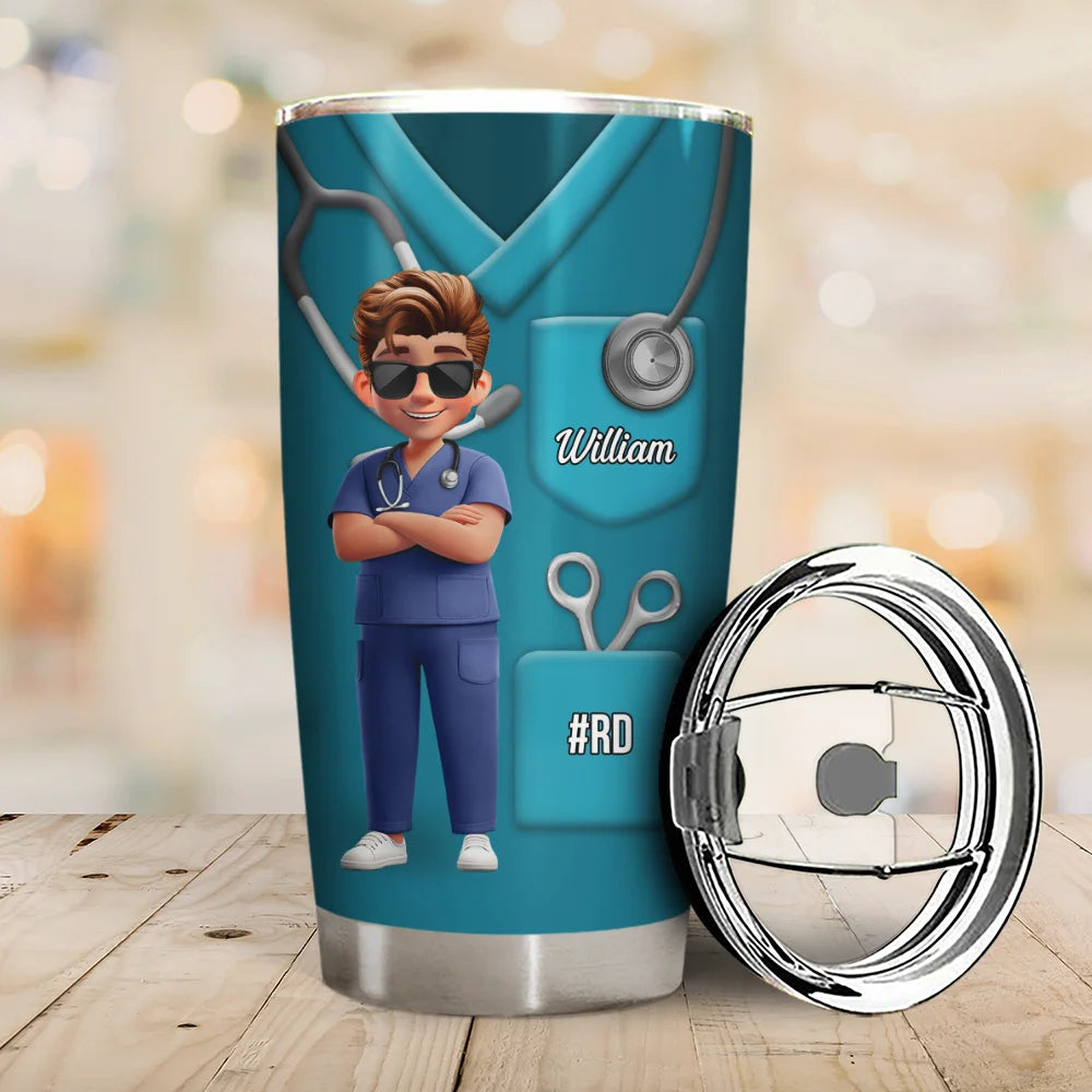 3D Effect Nurse Nutrition Facts - Personalized Tumbler