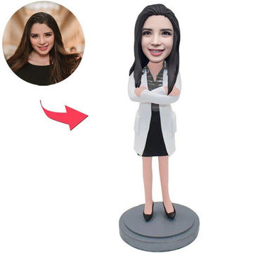 Female Doctor Custom Bobbleheads Add Text