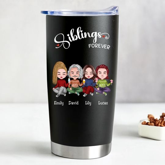 Personalized Sibling Tumbler - 20oz Stainless Steel