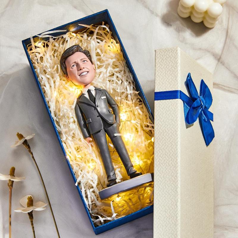 Fully Customizable 1 Person Custom Bobblehead With Engraved Text
