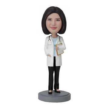 Custom Female Doctor Bobblehead in Pants – Premium Personalized Figurine