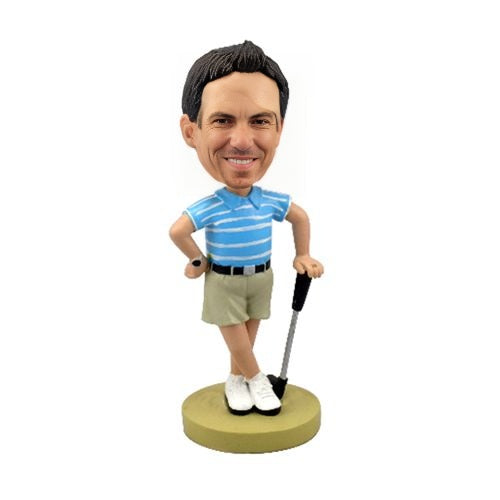 Golfer and his club bobblehead