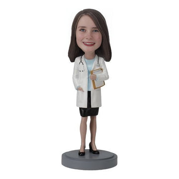 Custom Female Doctor Bobblehead in Skirt – Premium Personalized Figurine