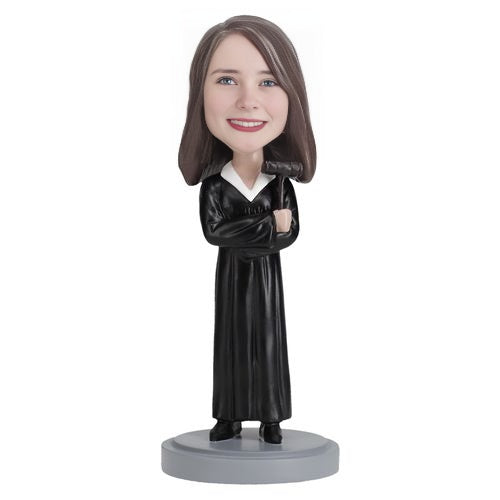 Custom Female Judge Bobblehead – Personalized Judicial Figurine