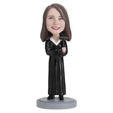 Custom Female Judge Bobblehead – Personalized Judicial Figurine
