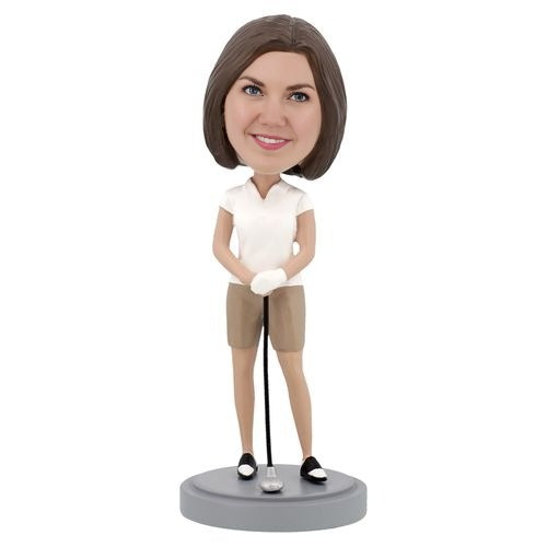 Female Golfer - Premium Figure Bobblehead – Handmade Personalized