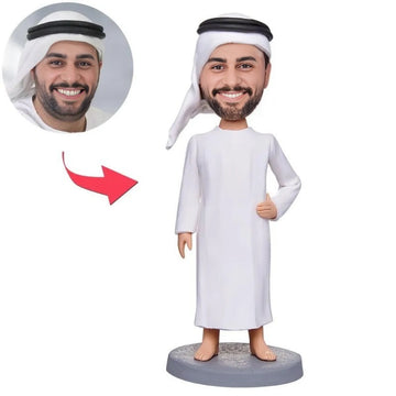 Customizable Arabic Man Clay Doll – Handmade Personalized